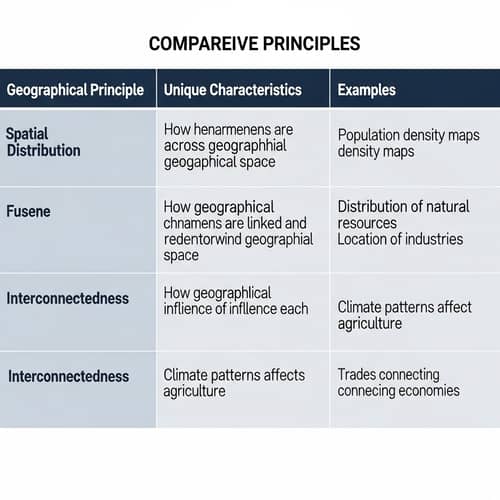 Geographical Principles: Comparative Table & Examples