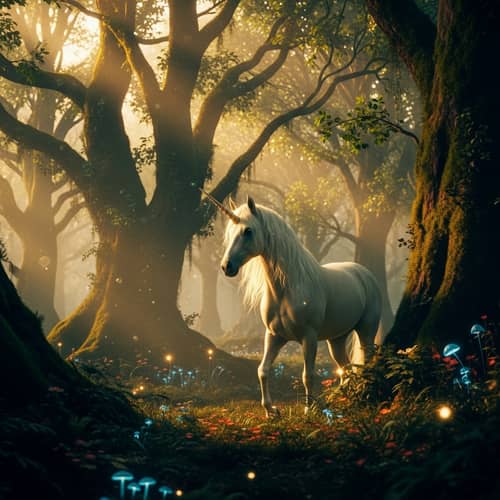 Mystical Forest & Magical Unicorn | Dreamy Fantasy Scene