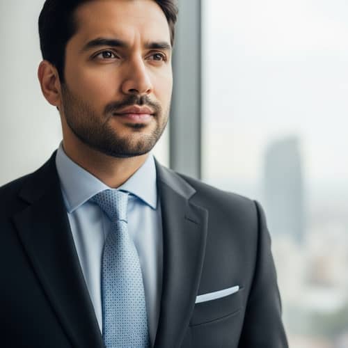 Professional South Asian Businessman in Crisply Ironed Suit
