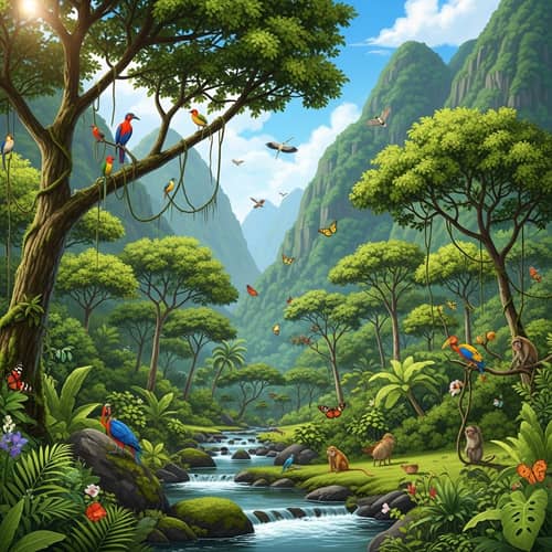 Tropical Highlands: Lush Vegetation & Wildlife Diversity