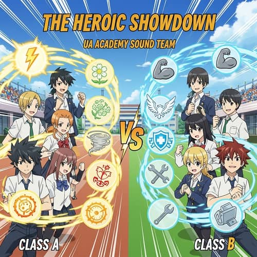 Superhero Anime Show Inspired Album Cover: Class A vs. Class B Competition