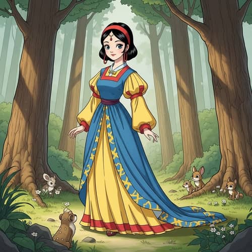 Stunning Fairytale Character in Manga Style - Serene Forest Scene