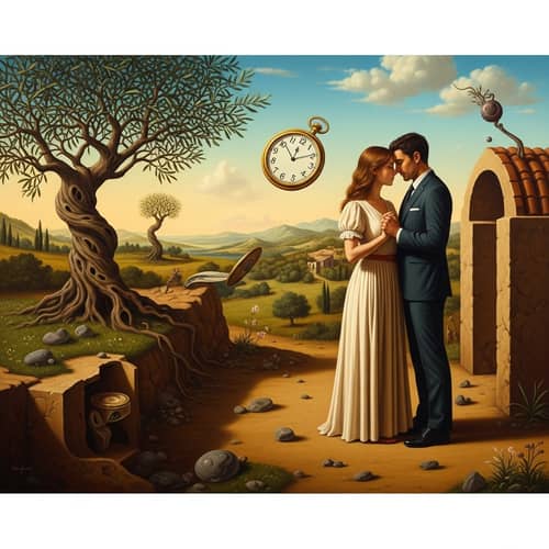 Surreal Oil Painting of Forbidden Summer Love