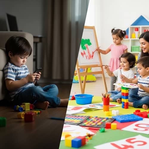 Contrast of Indian Toddlers' Lifestyles: Passive Screen Time vs. Active Learning