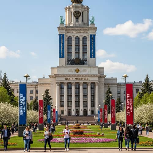 Impressive University Building with Large Arched Windows | Institution of Wisdom