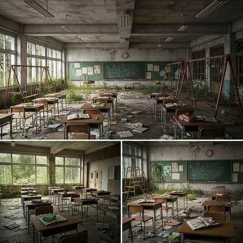 Abandoned School Building: Eerie Scenery of Decay