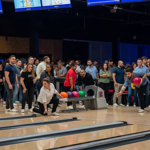 Diverse Crowd Enjoying Bowling Fun | Inclusive Bowling Alley