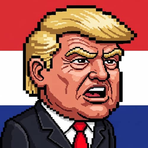 Pixelated cartoon character Donald Trump