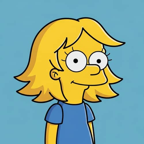 Blonde Hair Girl Illustration in Iconic Style