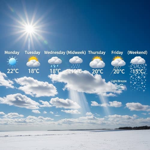 Weekly Weather Forecast: Sun, Clouds, and Snow | Temperature Variations