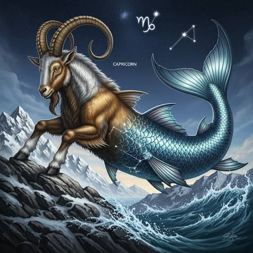 Capricorn Astrological Sign Visual Representation