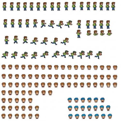 Pixel Art Base Model Sprite Sheet Animation