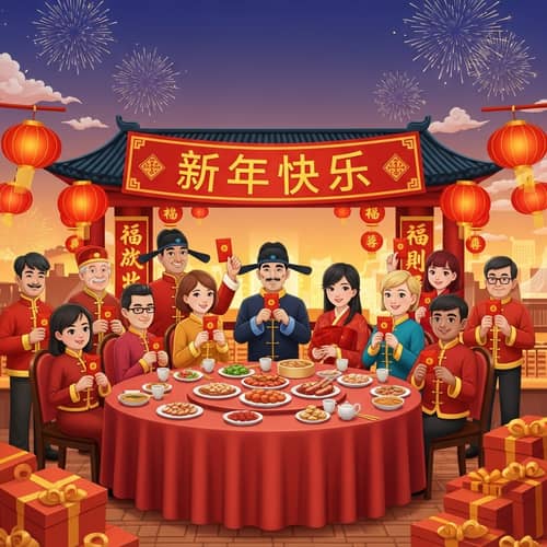 Celebrate Prosperity with 开工大吉 Festive Scene