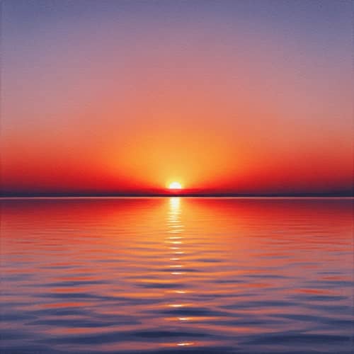 Tranquil Watercolor Sunset Painting