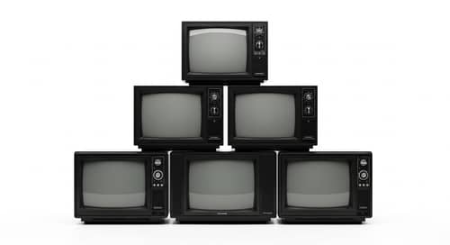 Vintage Black Television Pyramid Display