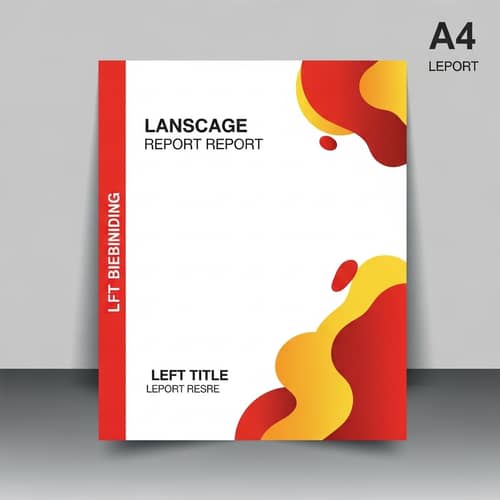 Professional A4 Report Cover Page Design in Red and Yellow
