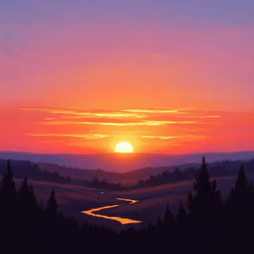 Stunning Impressionist Sunset Painting