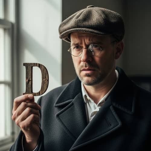 Jean Reno Holds Letter D in Memorable Style