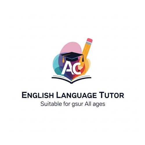Professional English Language Tutor Logo Design | Engaging & Educational