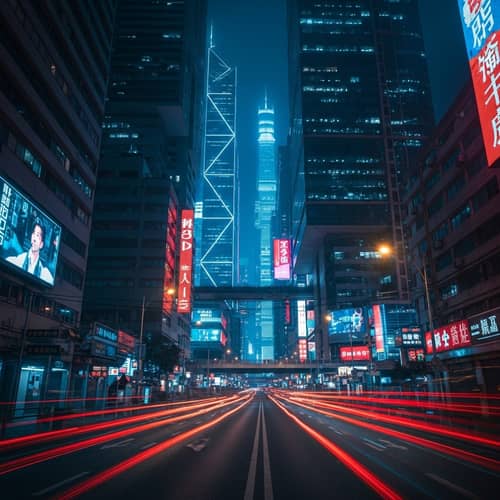 Futuristic Cyberpunk Cityscape with Neon Lights | Canon EOS R5