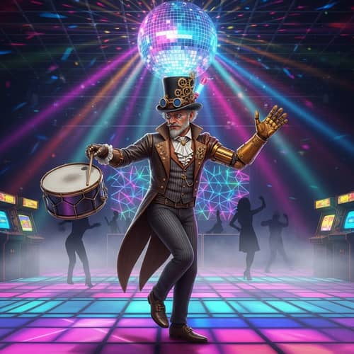 Steampunk Synthwave Beethoven Dancing with Snare Drum