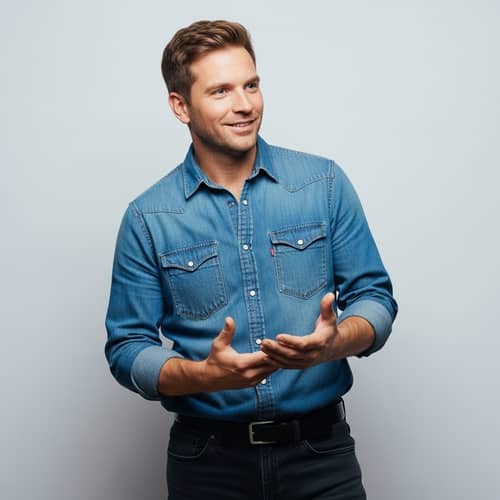 Genuine and Kind Mid-Thirties Man in Casual Attire