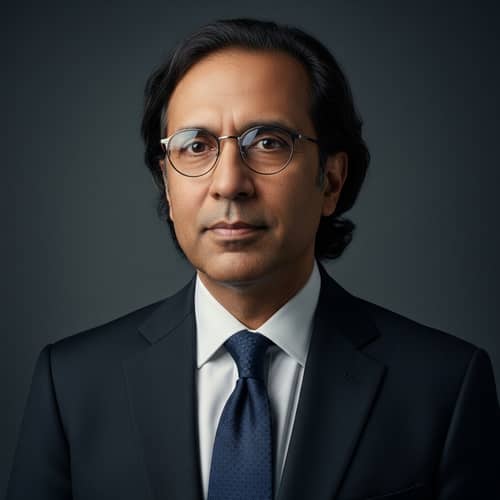Sophisticated South Asian Man in a Fine Black Suit