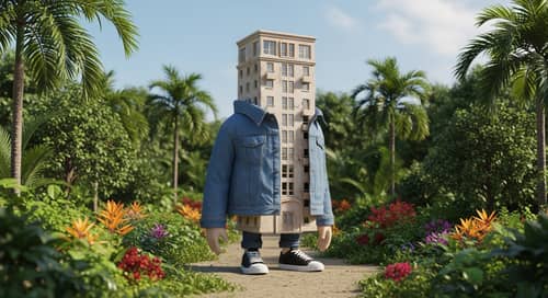 Whimsical Anthropomorphic Building 3D Illustration