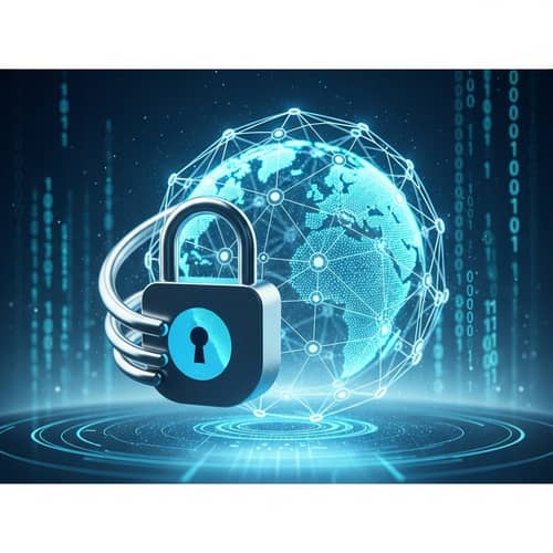 Web3 Domain Security: Lock Symbol Embracing Decentralized Globe