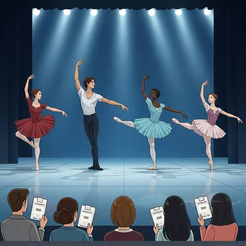 Multicultural Ballet Dancers Showcase Elegance in Intermediate Class