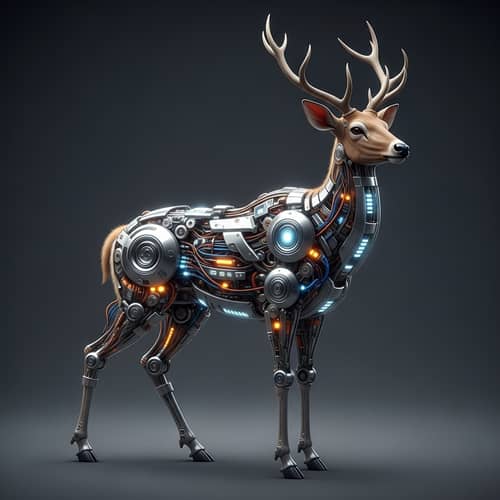 Futuristic Machine-Deer Fusion | Intriguing Hybrid Art