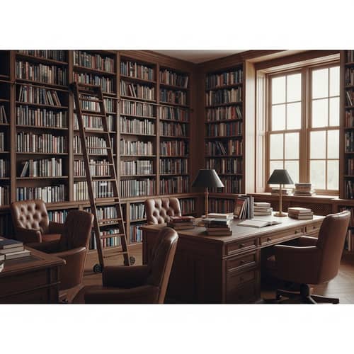 Library Interior Realism | Classic Design for Knowledge Seekers