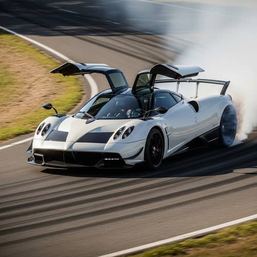White Pagani Huayra BC Drifts | Luxury Sports Car Drifting