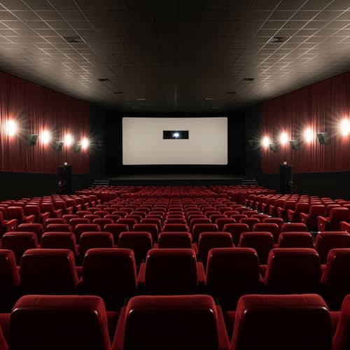 Empty Movie Theater Atmosphere | Plush Seats | Dim Lighting