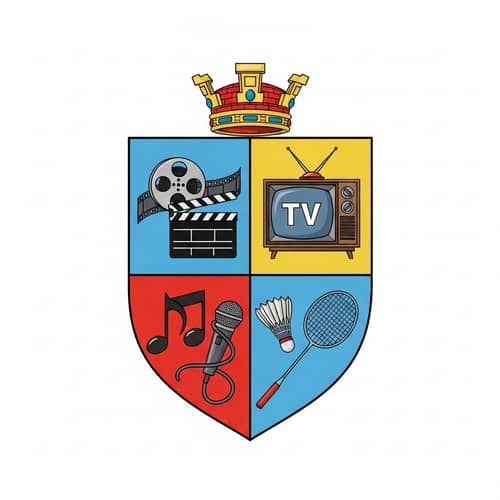 Multicultural Coat of Arms with Artistic and Sporting Symbols