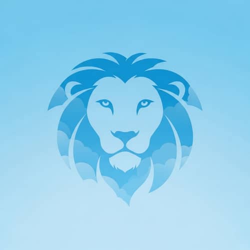 Sky Blue Lion Logo Design