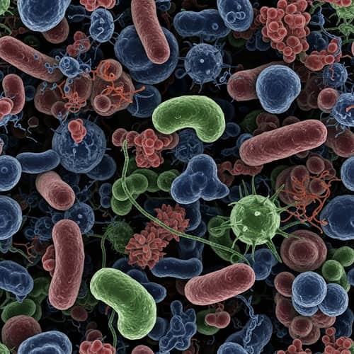 Microbiota Abstract Visualization | Unique Microbial Diversity Image