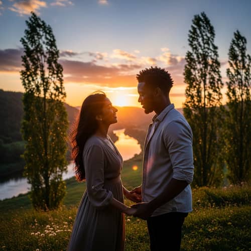 Heartwarming South Asian Woman and Black Man in Romantic Relationship