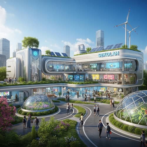 Futuristic School 'Sekolah': Advanced Tech & Sustainable Environment