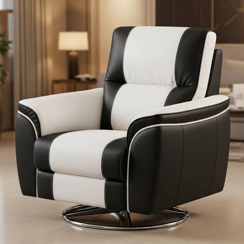Black and White Leather Comfort Chair Design