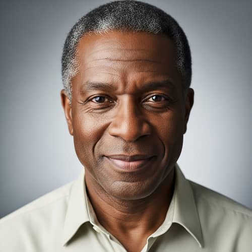 Middle-Aged Human Portrait with Kind Smile | Powerful Image