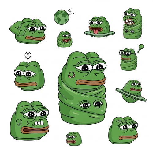 Pepe Universe: Playful Virtual World Illustration