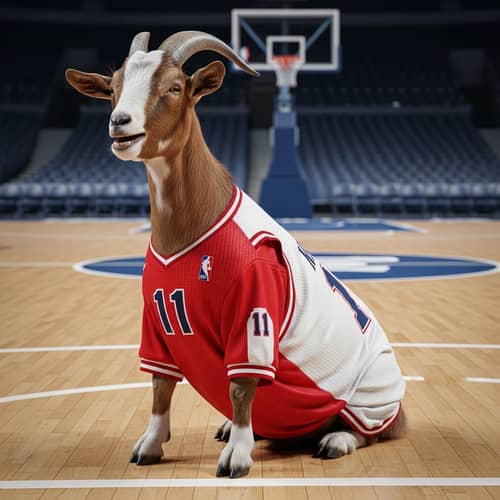 Goat in Kyrie Irving Jersey - #11 Basketball Jersey