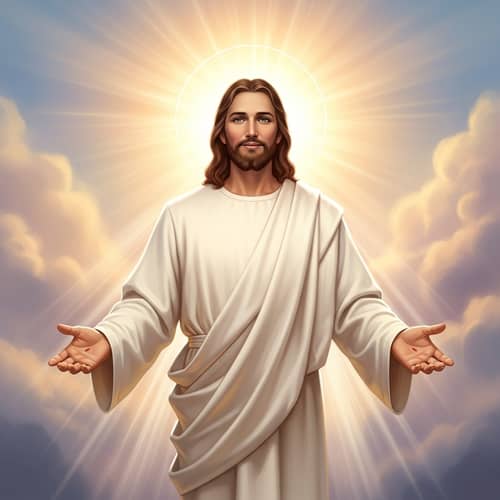 Mystical Resurrection of Jesus | Spiritual Figure in Heavenly Glow