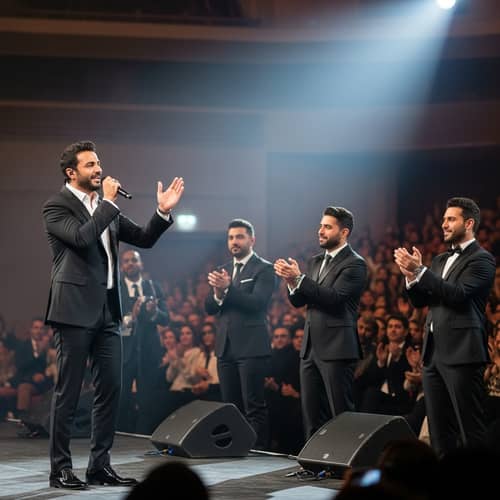 Passionate Middle-Eastern Man Singing on Stage | Concert Excitement