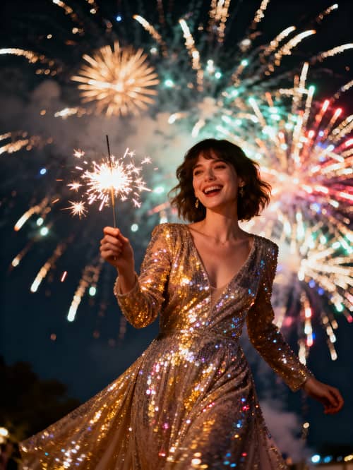 Celebrate New Year's with Sparkler and Fireworks Joy