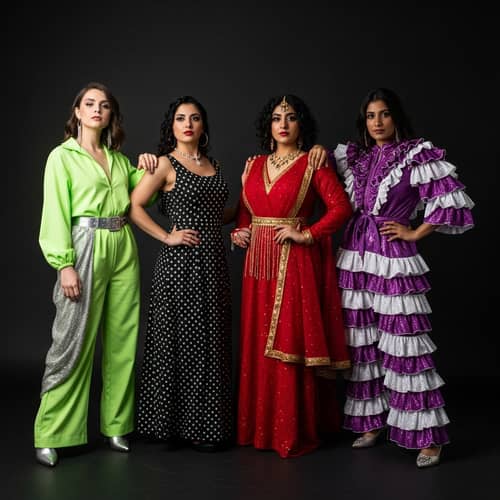 Female Pop Music Band in Elegant New Stage Costumes
