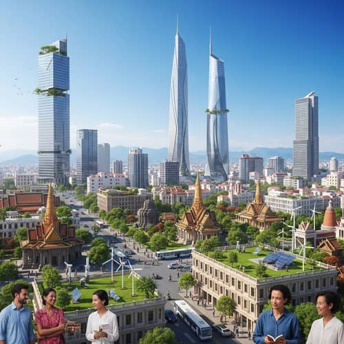 Futuristic Phnom Penh 2050: Blending Tradition and Technology
