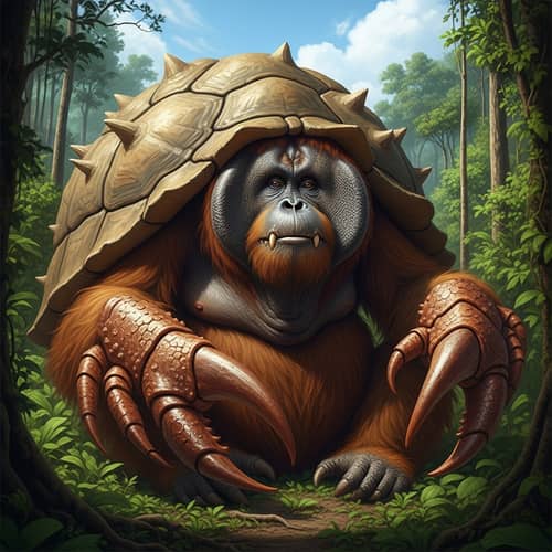 Orangutan Monster with Shell and Pincers