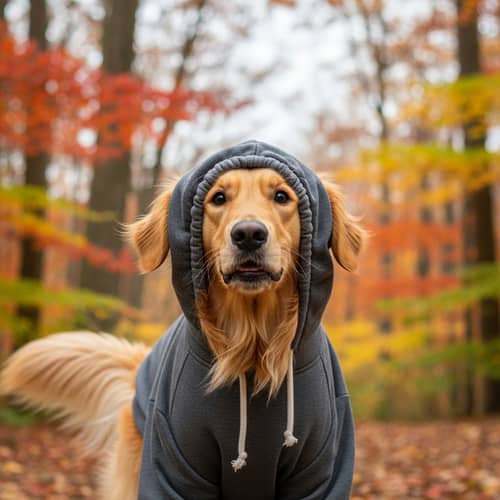 Dog with Hood - Cute Canine in a Hood